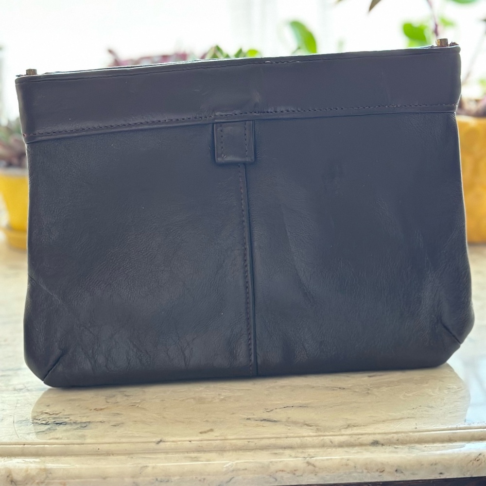 Brown Leather Clutch